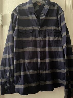 Northwest Navy & Gray Striped Lightweight Shirt Jacket